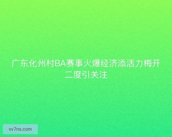 广东化州村BA赛事火爆经济添活力梅开二度引关注